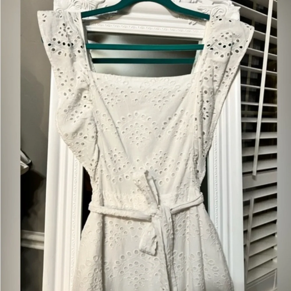 TOPSHOP EYELET RUFFLE JUMPSUIT - Picture 6 of 16